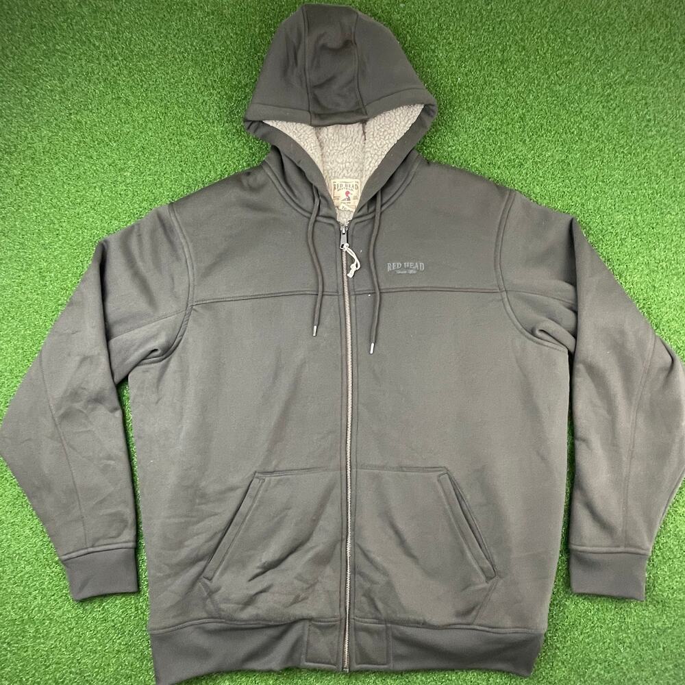 Vintage RedHead Green Fleece Lined Hoodie Zip Up Jacket Sz XL